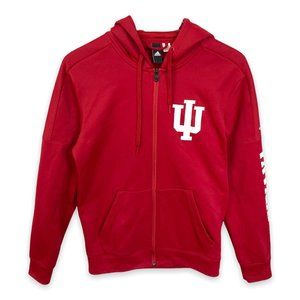 adidas Red Full-Zip Hoodie with White Logo